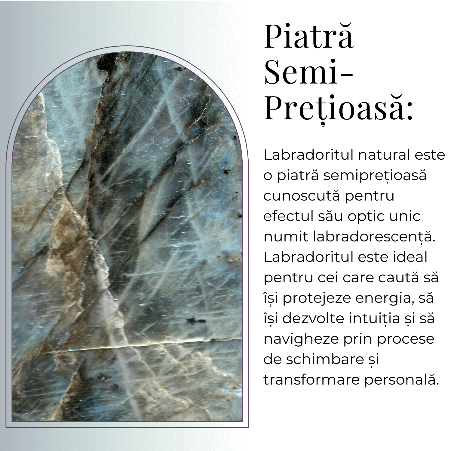 Figurina Inger 55mm din Labradorit Sculptat Manual