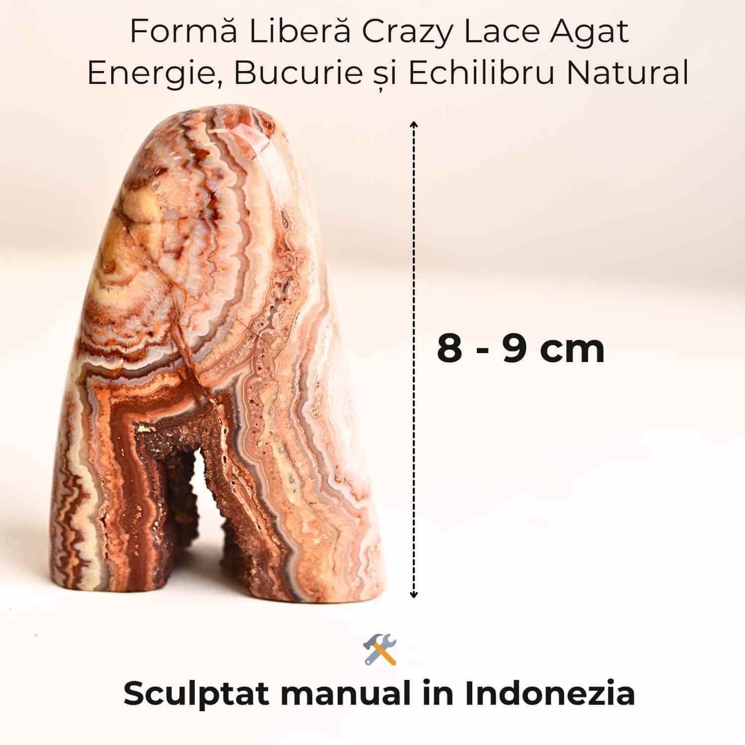 Forma libera din agat Crazy Lace – Energie solara si echilibru emotional