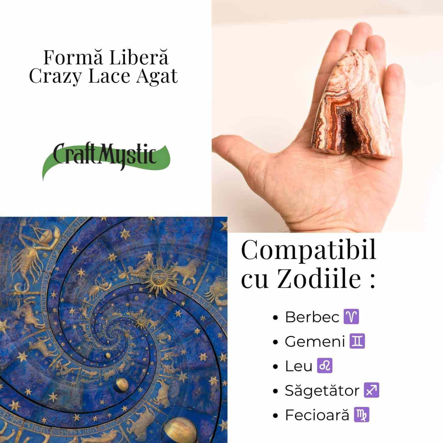 Forma libera din agat Crazy Lace – Energie solara si echilibru emotional