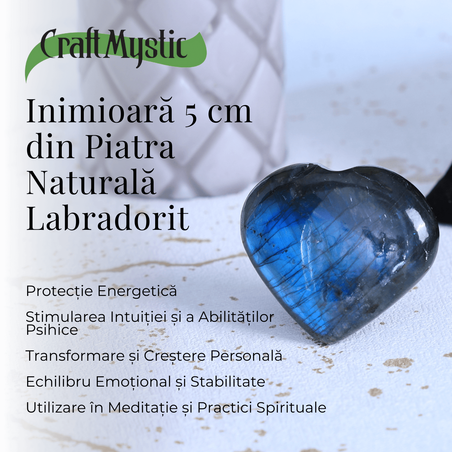 Inimioara 50-55 mm din piatra naturala Labradorit