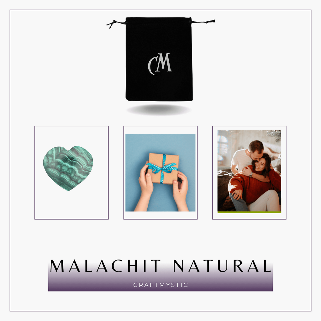 Inima de Malachit Natural 40mm