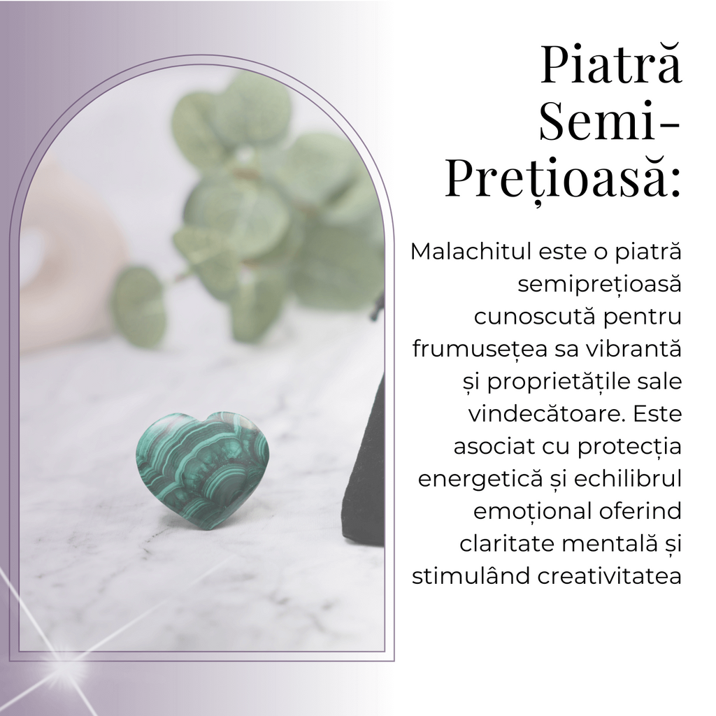 Inima de Malachit Natural 40mm