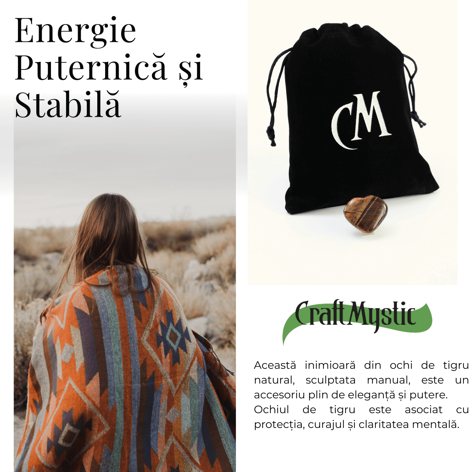 Inima Sculptata Manual de 30mm din Ochi de Tigru