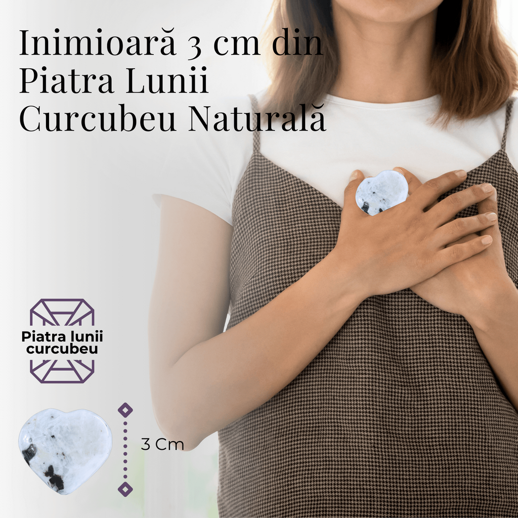 Inima Sculptata Manual din Piatra Lunii Curcubeu