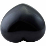 Inimioara cristal Obsidian Negru 4 cm si saculet satin inclus