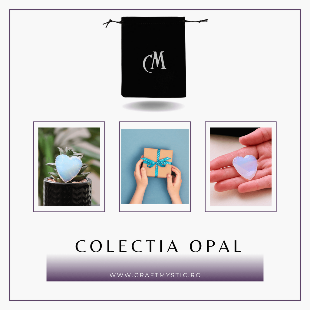 Inima din Cristal de Opalita Sculptata Manual