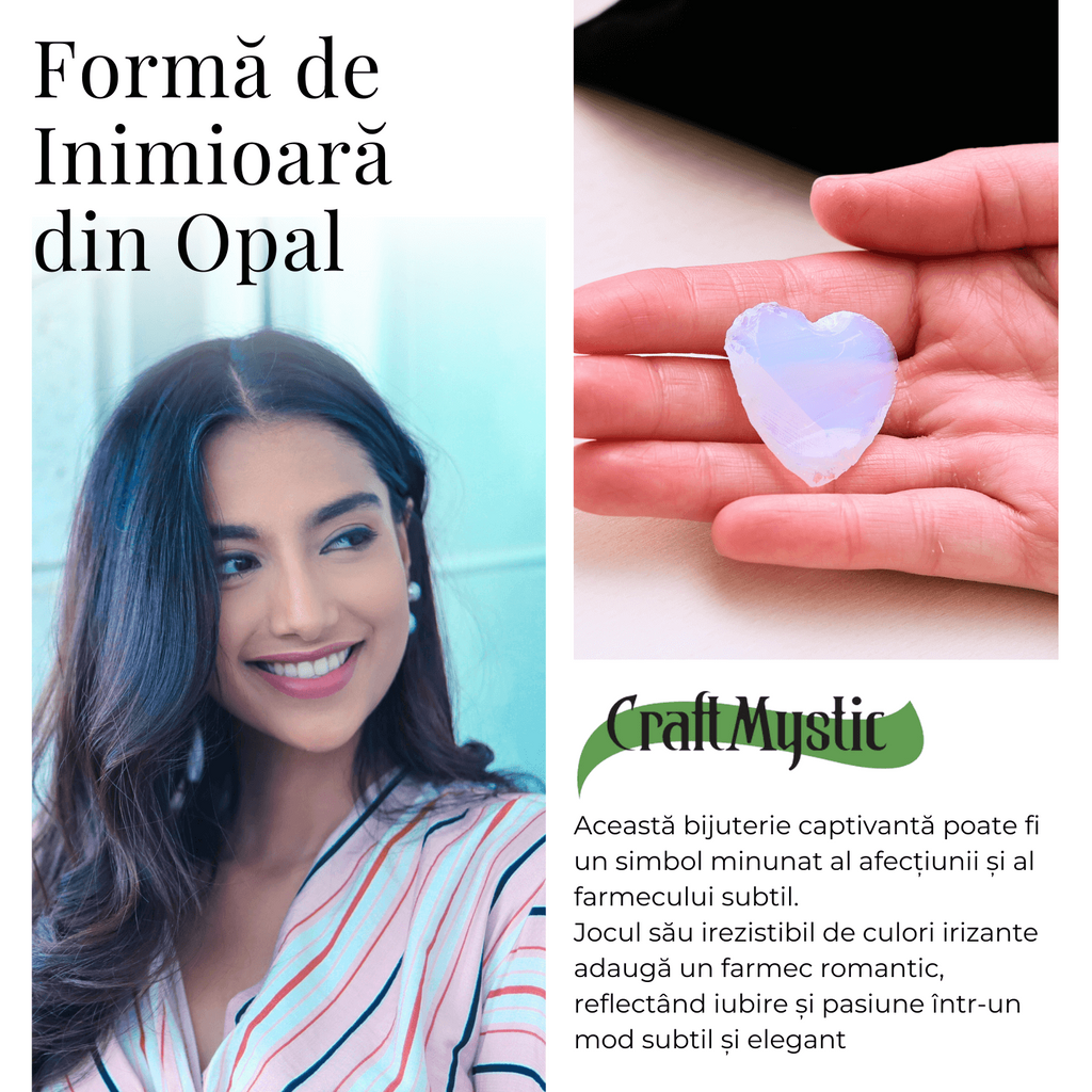 Inima din Cristal de Opalita Sculptata Manual