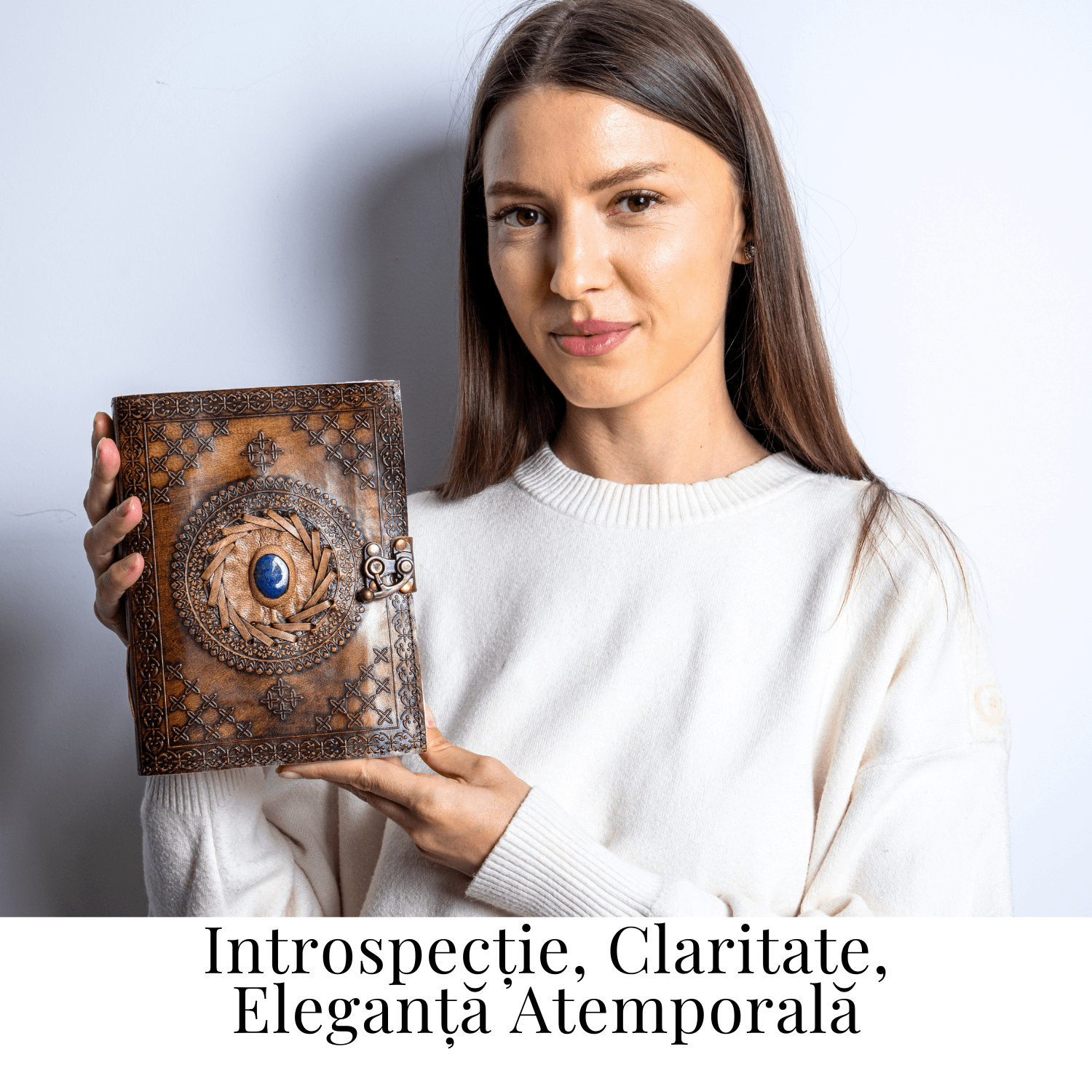 Jurnal din piele naturala cu Lapis Lazuli si hartie de bumbac – Calatorie interioara in stil vintage
