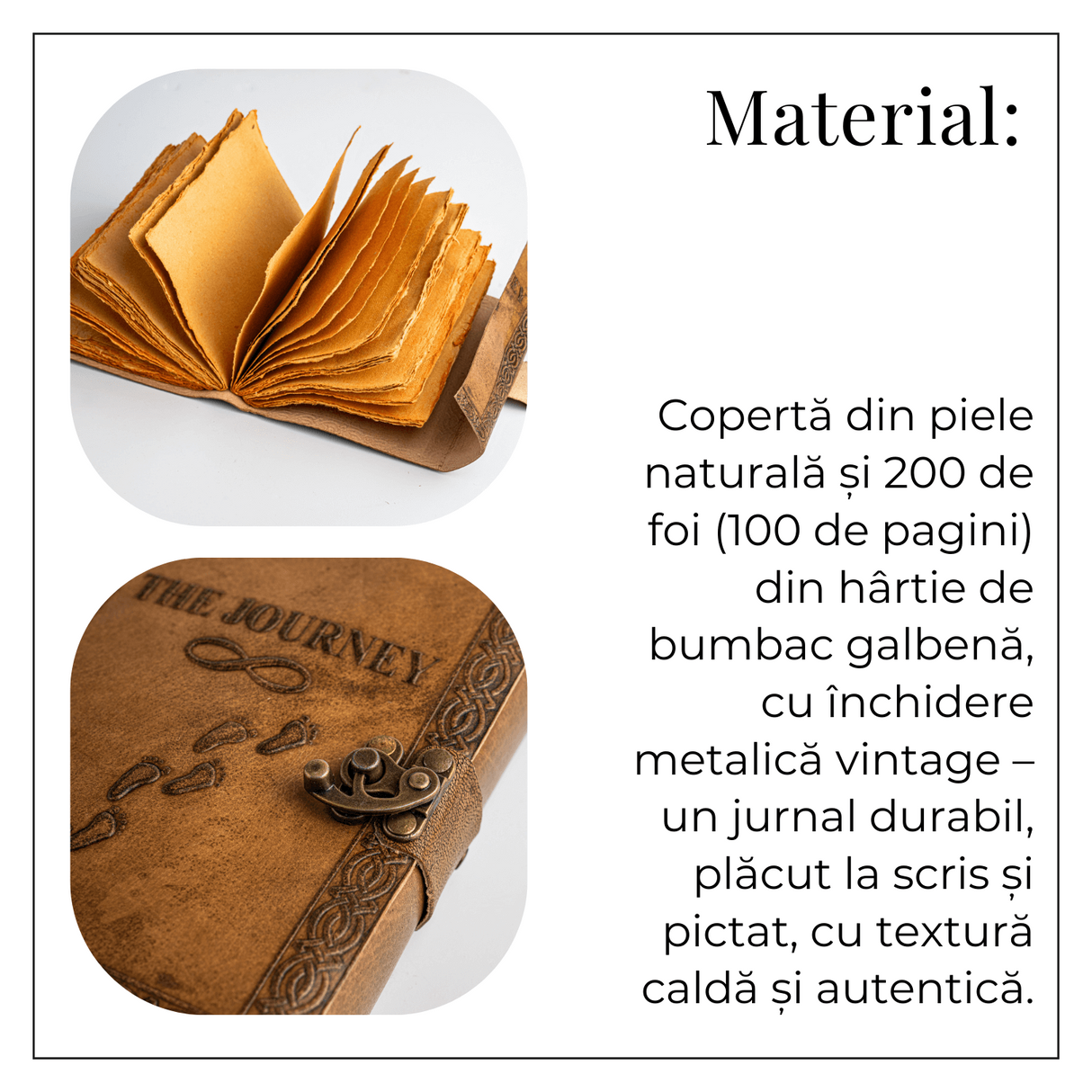 Calatoria Interioara – Jurnal din Piele Naturala si Hartie de Bumbac