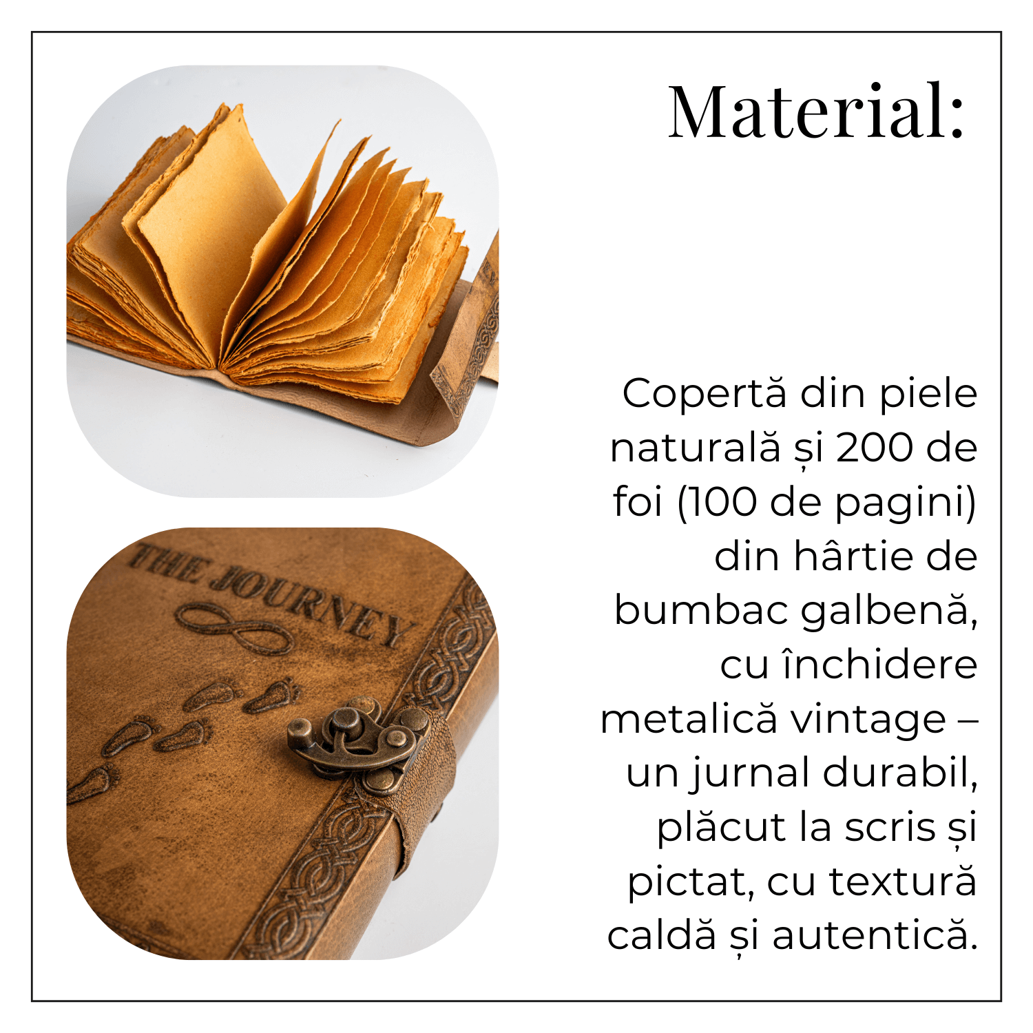Calatoria Interioara – Jurnal din Piele Naturala si Hartie de Bumbac