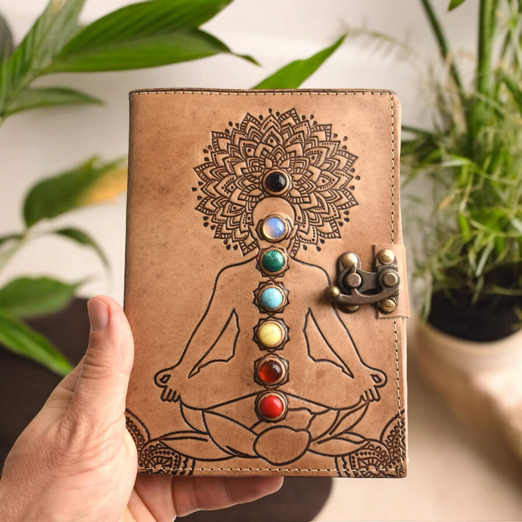 Jurnal Vintage Yoga cu 7 Pietre Chakre