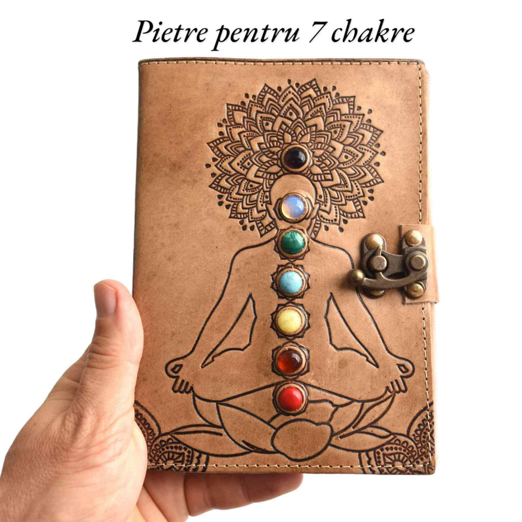 Jurnal Vintage Yoga cu 7 Pietre Chakre