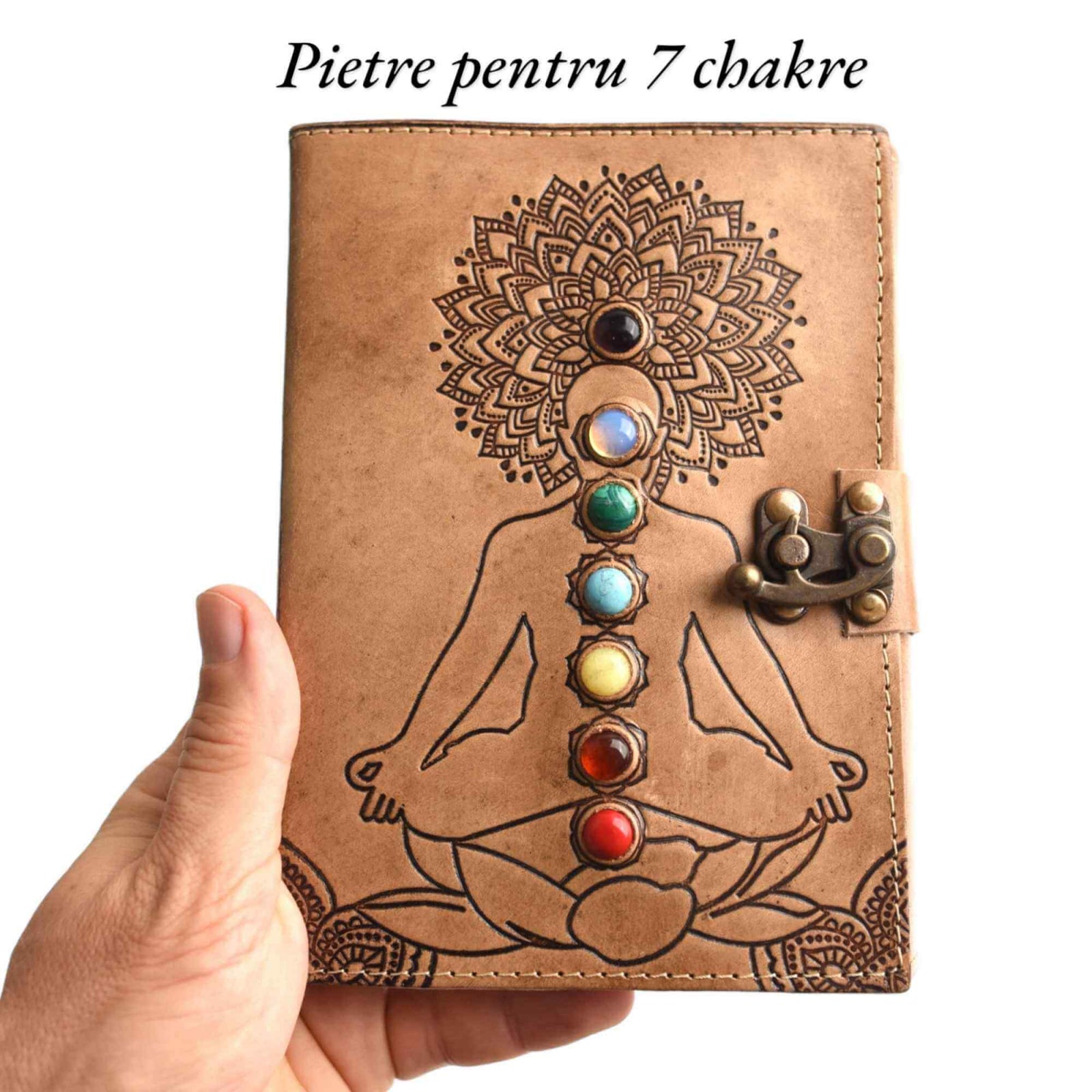 Jurnal Vintage Yoga cu 7 Pietre Chakre