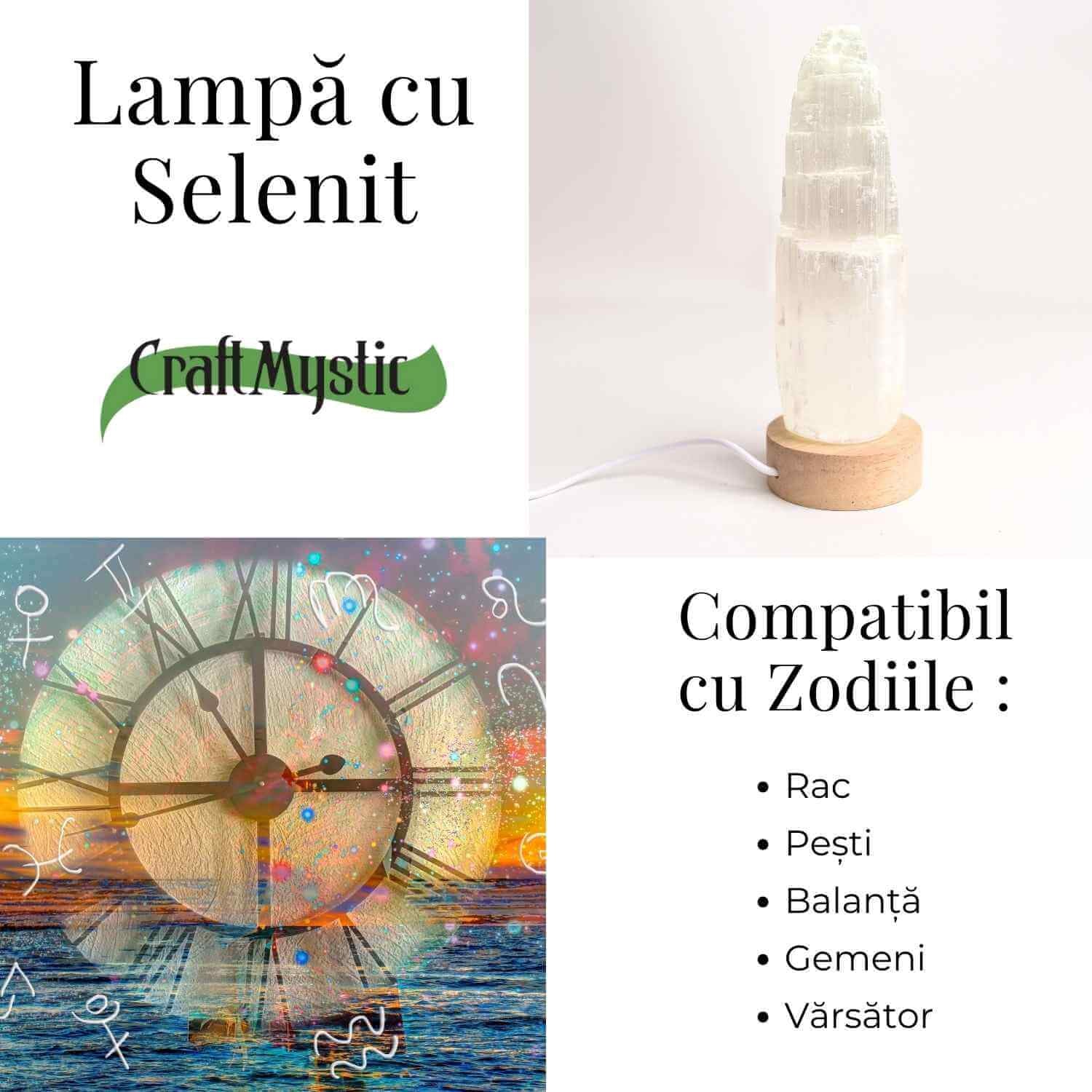 Lampa de noapte din Selenit natural – Purificare si Liniste