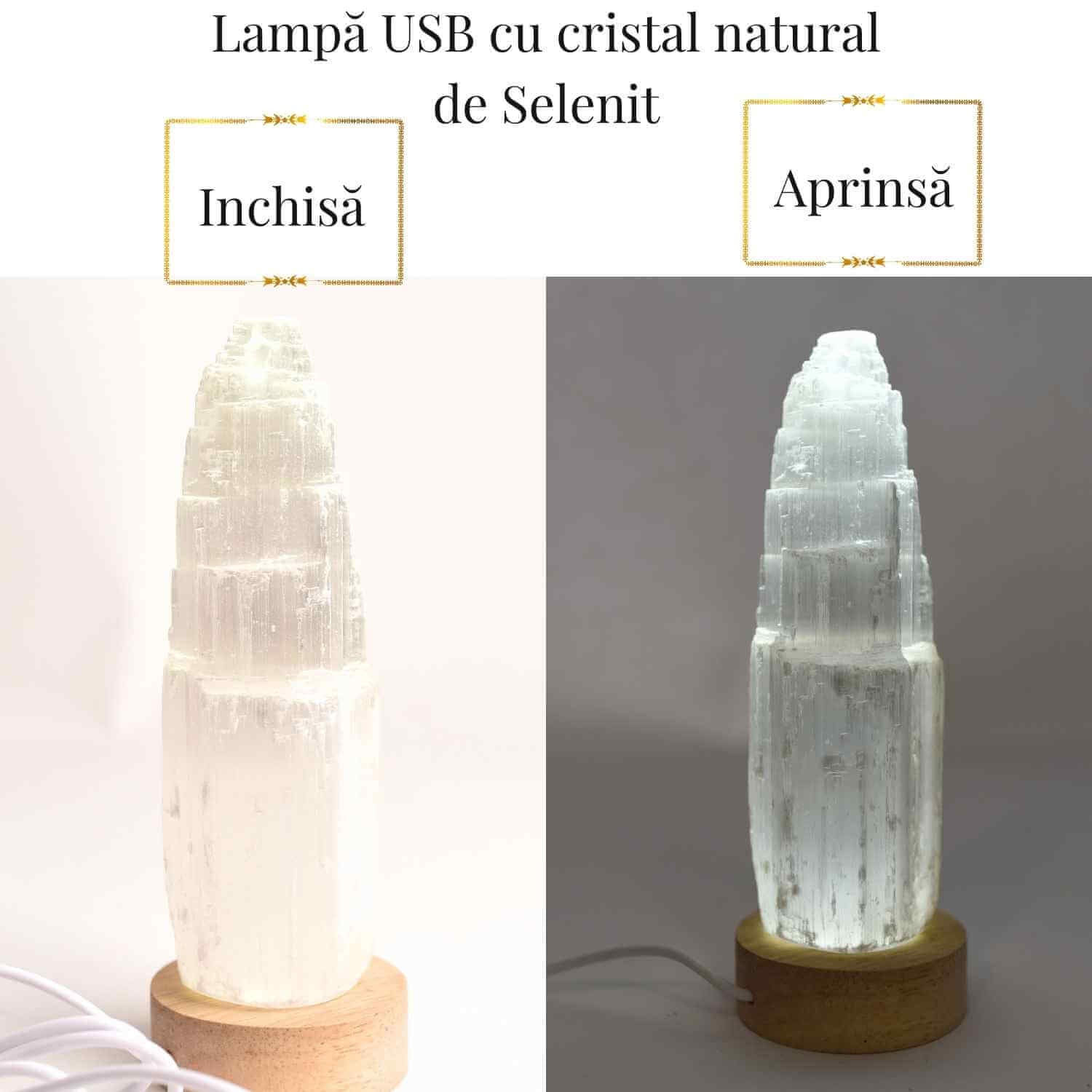 Lampa de noapte din Selenit natural – Purificare si Liniste