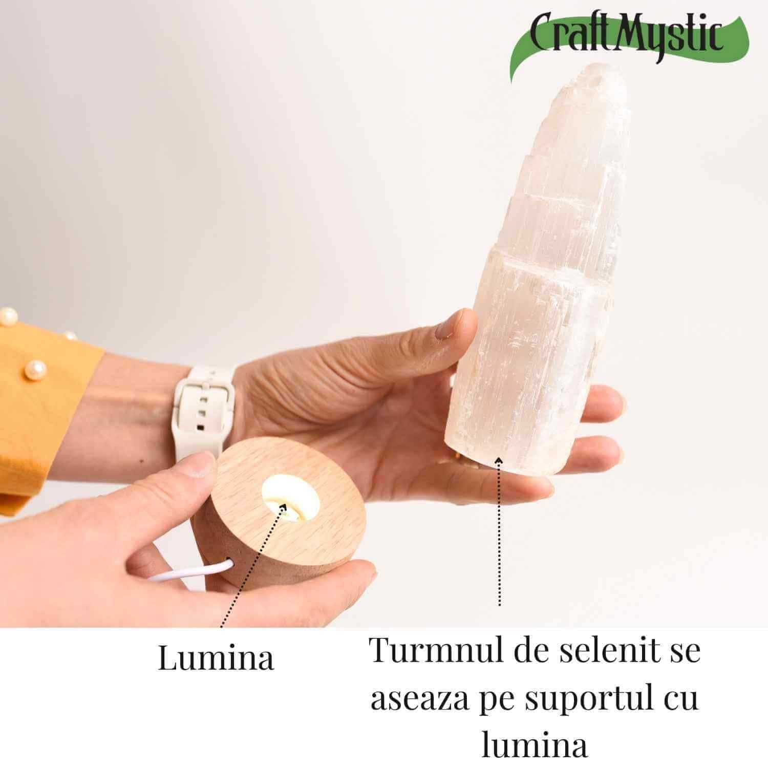 Lampa de noapte din Selenit natural – Purificare si Liniste