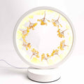 Lampa de Noapte Rotunda cu Cristale Citrin Brut si Rulat – Energie Pozitiva si Calm pentru Casa Ta