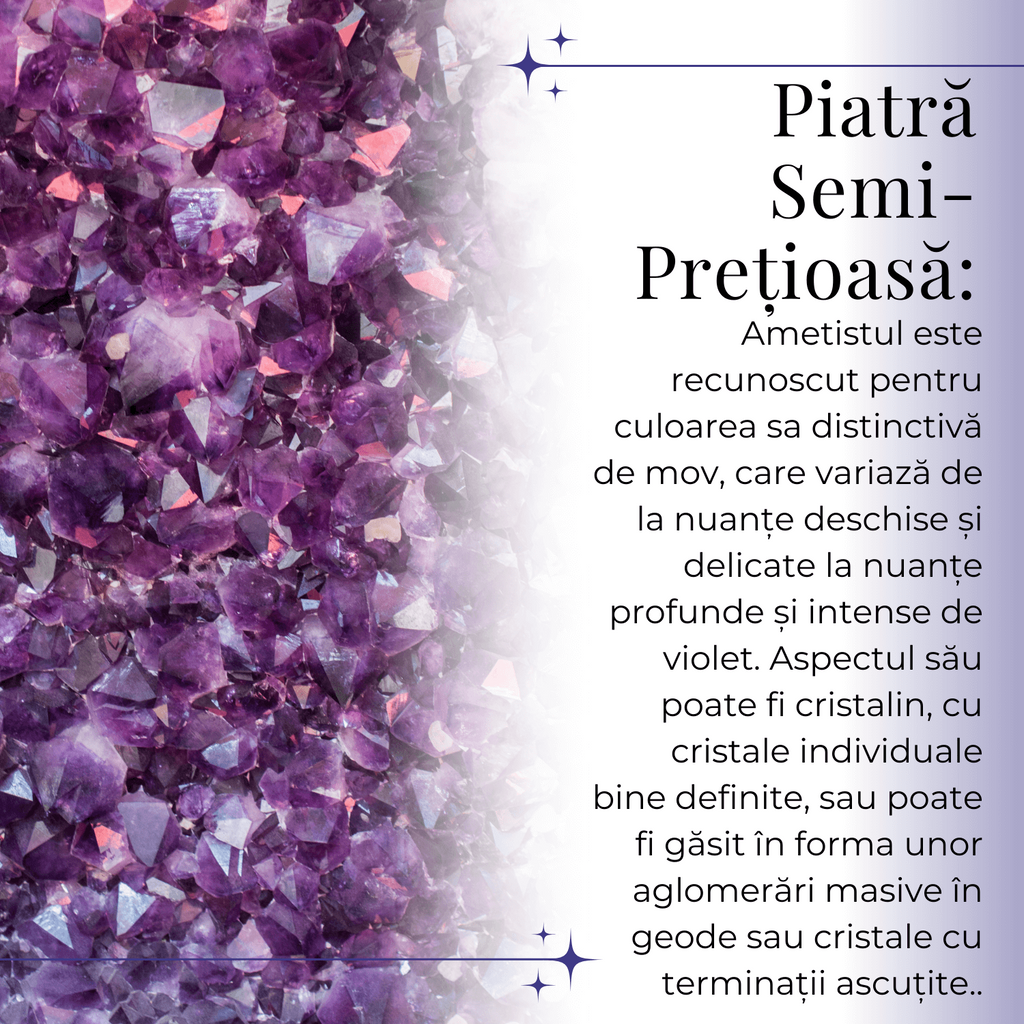 Lampa rotunda de Noapte Naturala cu Cristal de Ametist