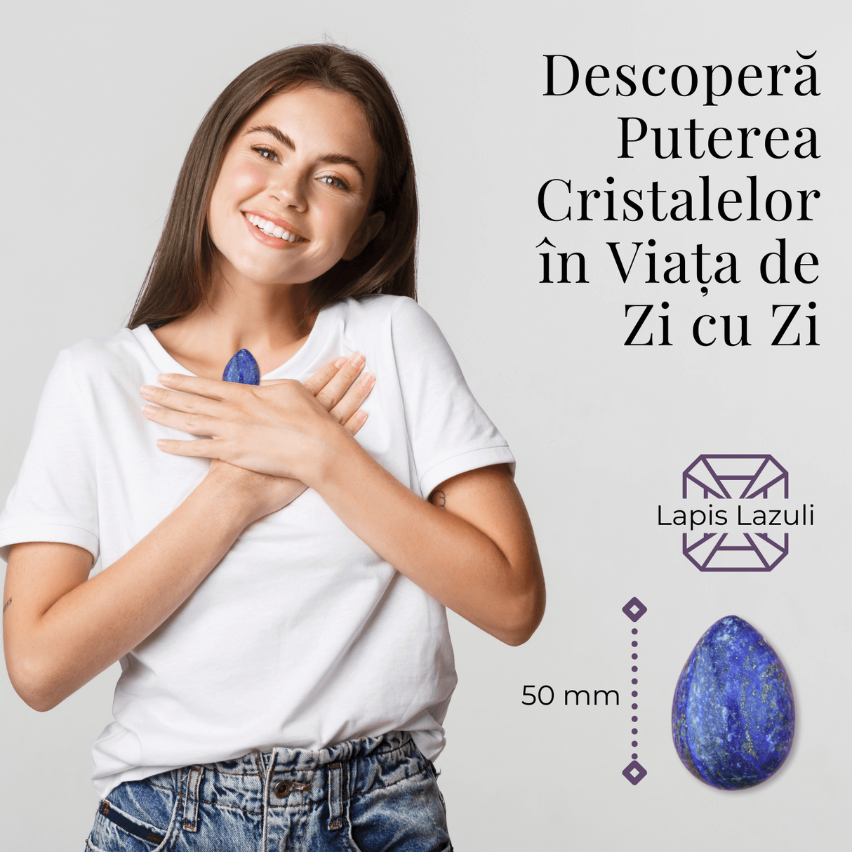 Ou Handmade de 50mm din Piatra Naturala de Lapis Lazuli