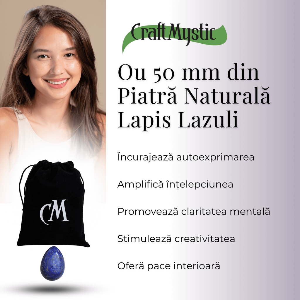 Ou Handmade de 50mm din Piatra Naturala de Lapis Lazuli