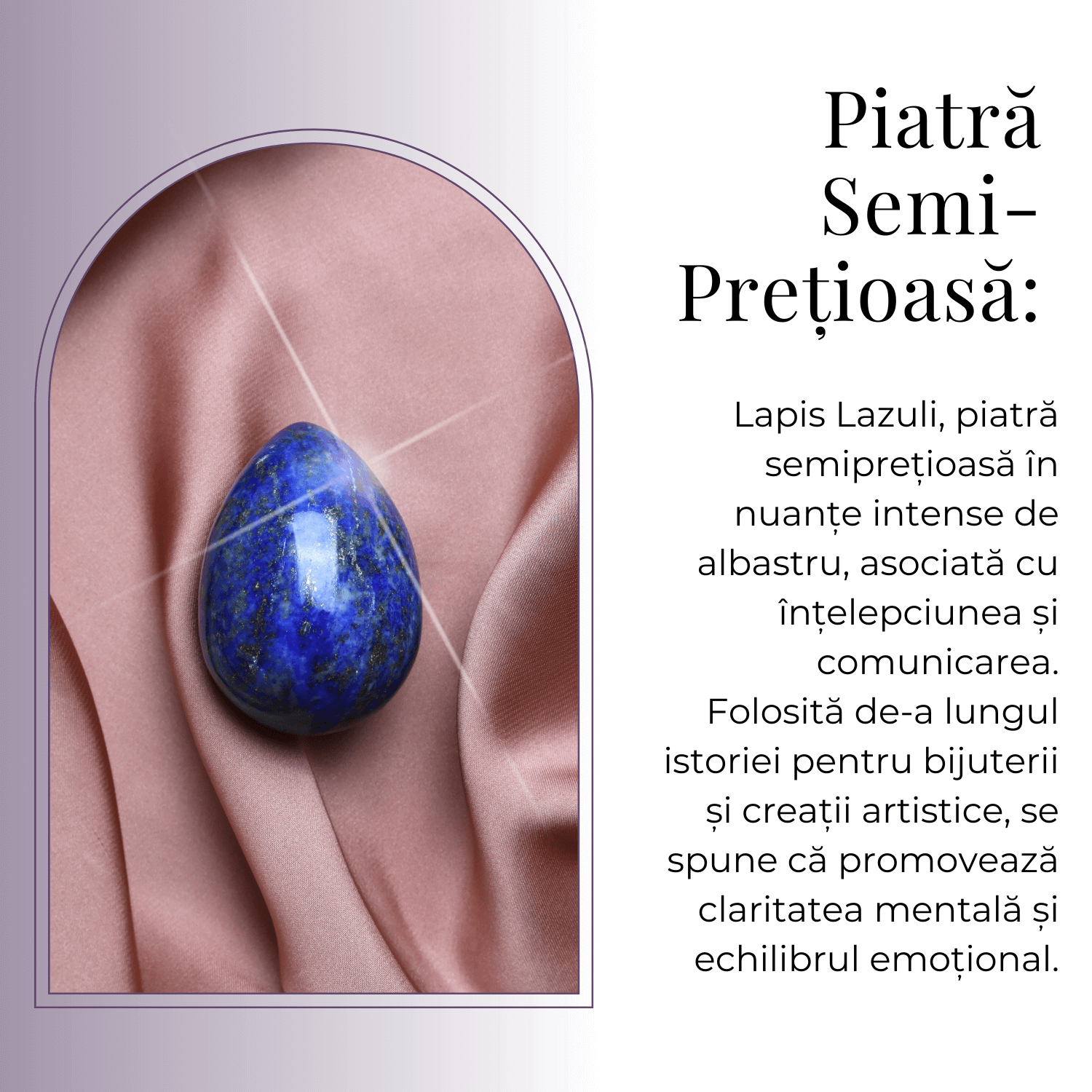 Ou Handmade de 50mm din Piatra Naturala de Lapis Lazuli