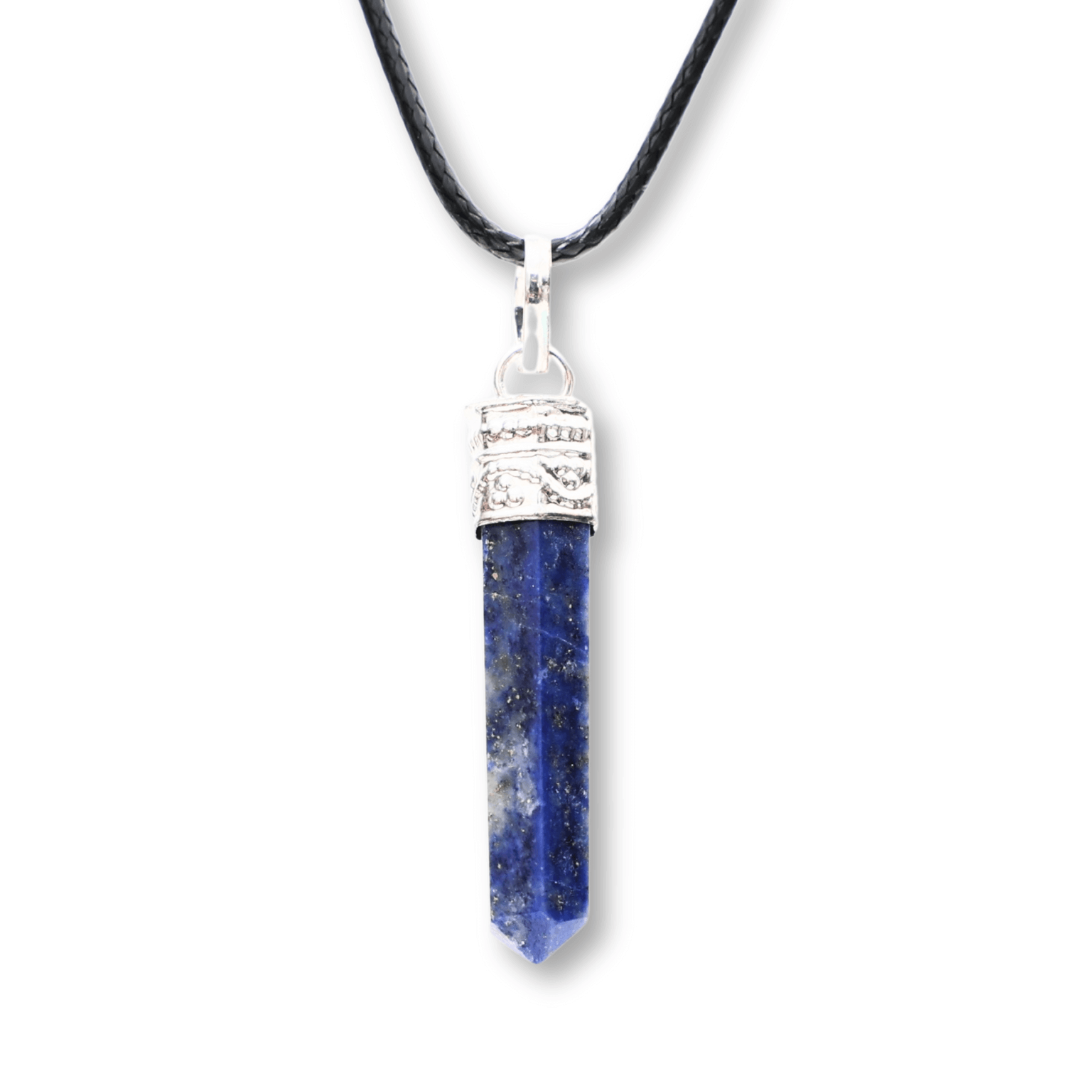 Colier Reglabil cu Pandantiv 35mm Varf de Lapis Lazuli cu 6 Fete