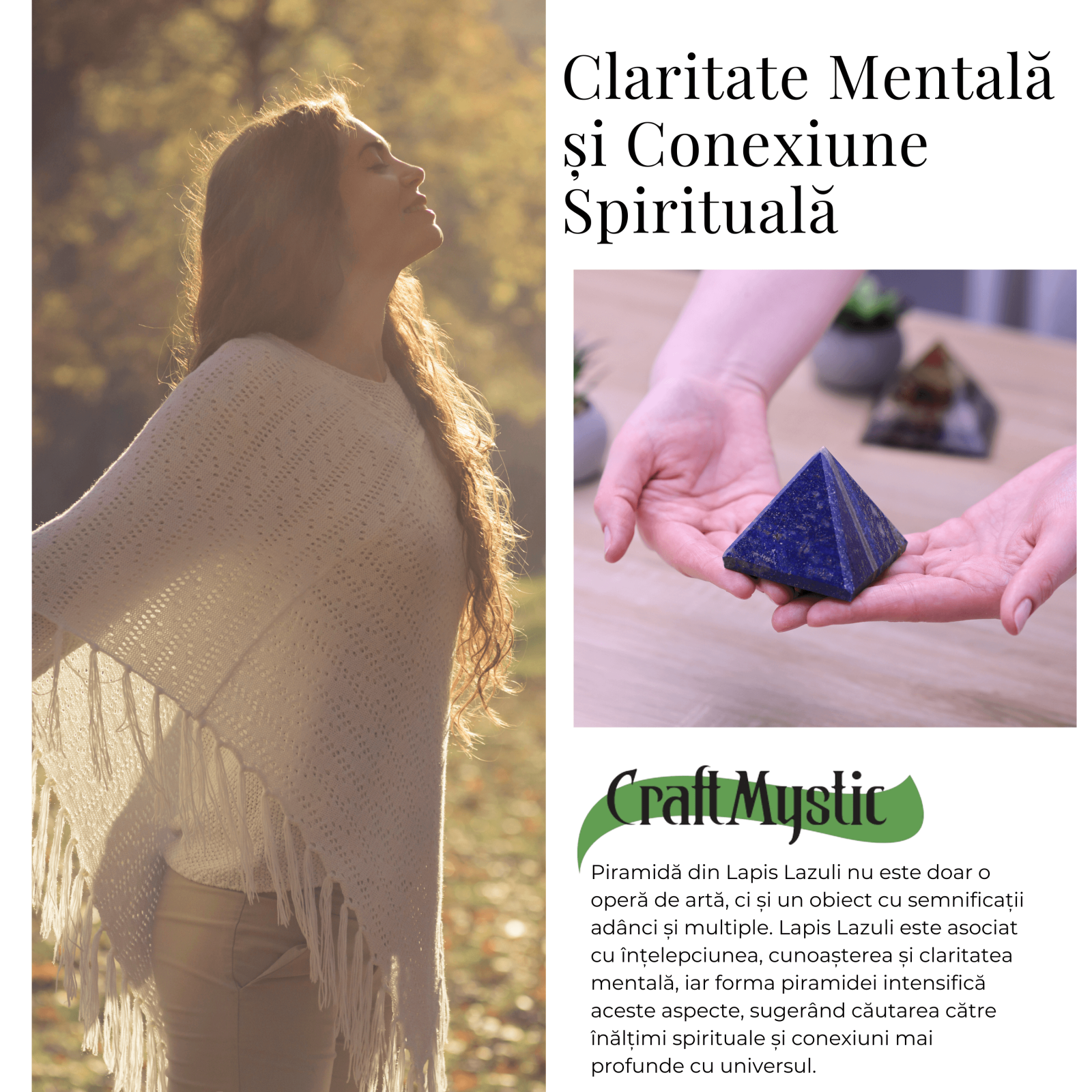 Piramida Sculptata Manual 60mm din Piatra Lapis Lazuli Naturala