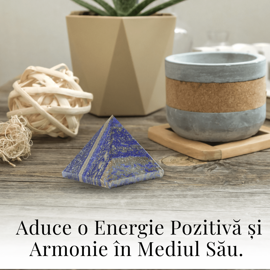 Piramida Sculptata Manual 60mm din Piatra Lapis Lazuli Naturala