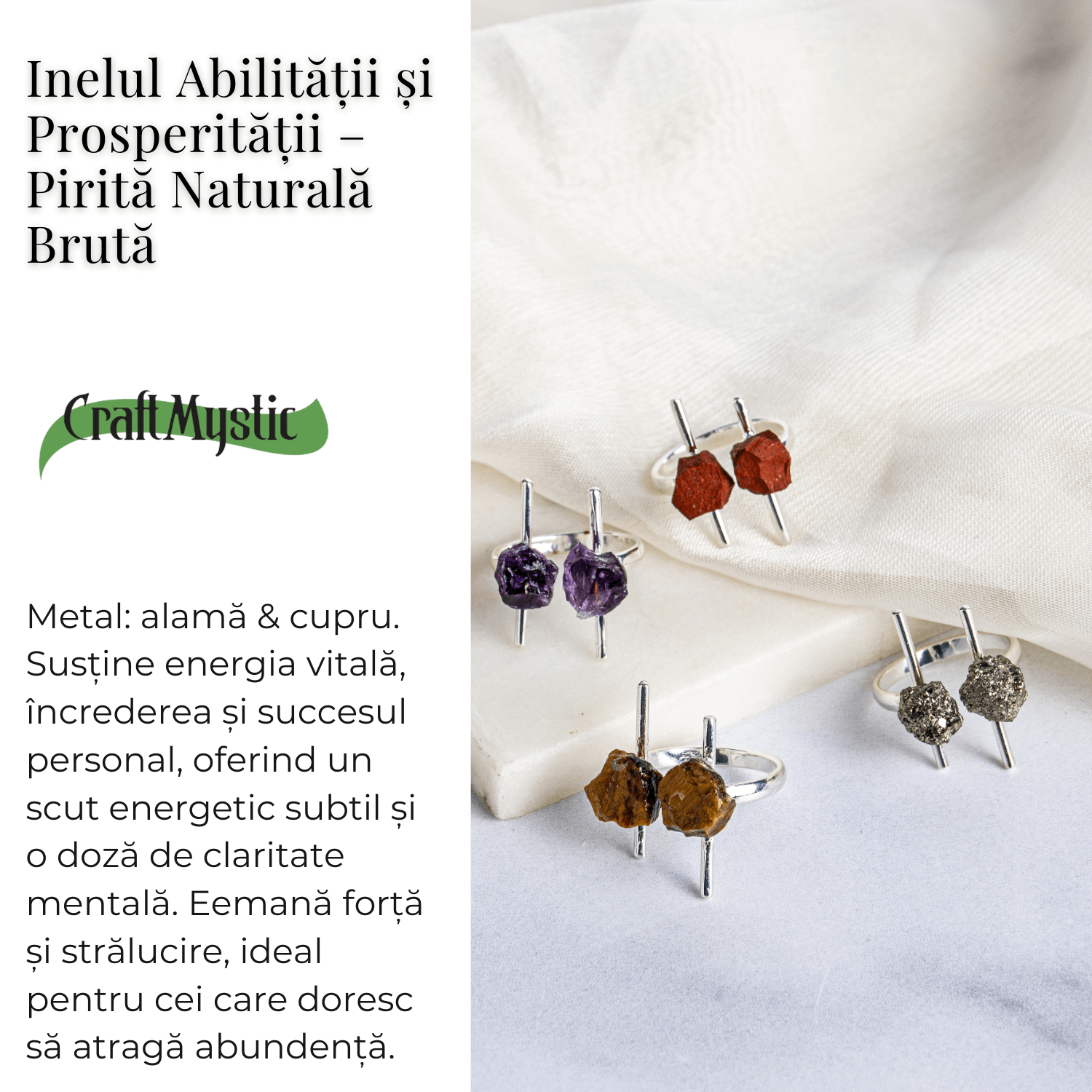 Inelul abilitatii si prosperitatii – Pirita naturala bruta