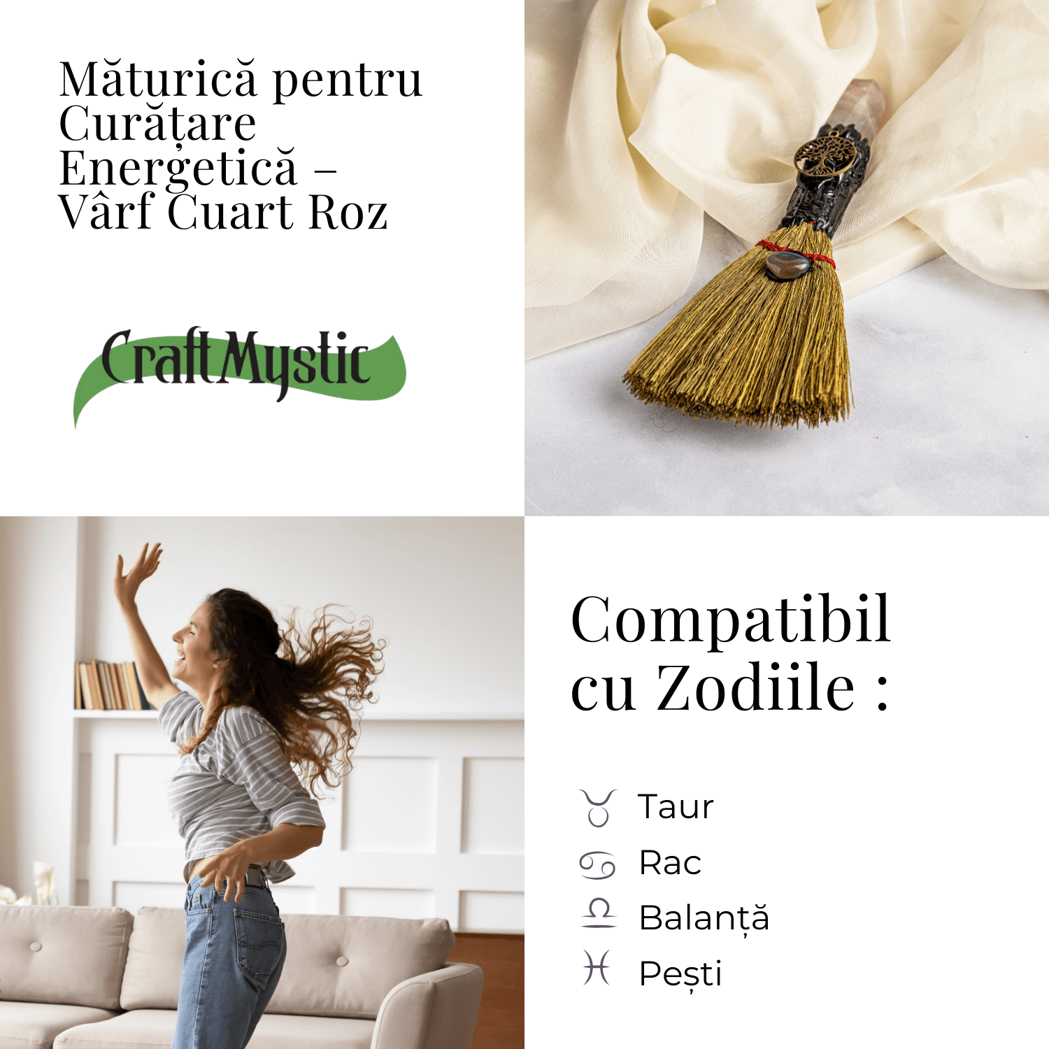 Maturica pentru curatare energetica – Varf Cuart Roz natural