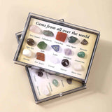 Mini set educational copii 15 pietre de colectie | Pietre specimen etichetate, educationale pentru baieti si fete