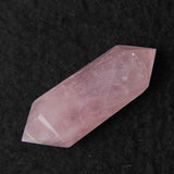 Turn Hexagonal Dublu Varf din Cuart Roz inaltime de 7-9 cm