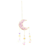 Ornament de agatat Suncatcher sub forma de semiluna cu cristal Ametist decoratiune feng shui pentru casa, masina si birou