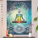 Panza de Perete sau Decor de perete cu sapte chakre pentru yoga, spiritualitate si meditatie