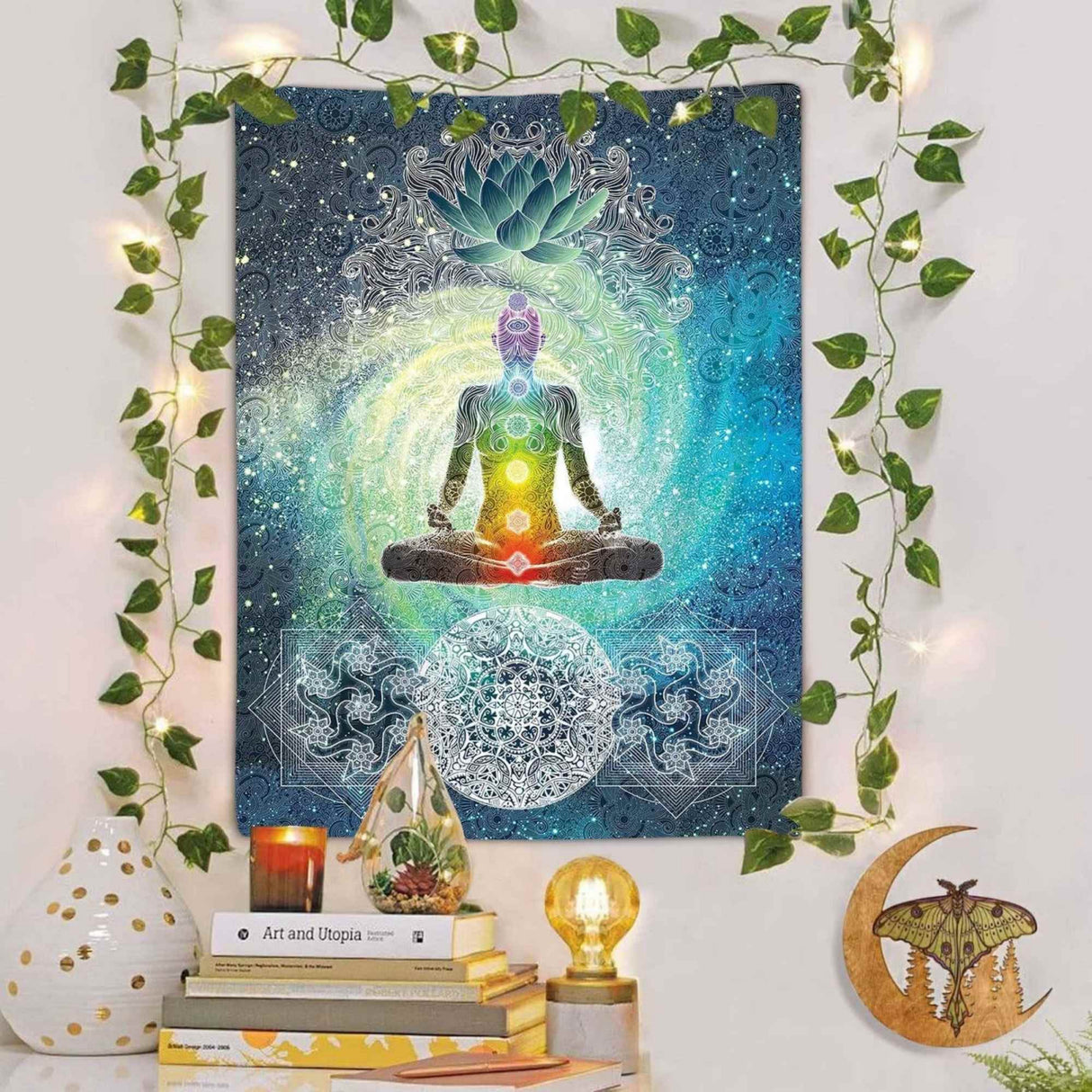 Panza de Perete sau Decor de perete cu sapte chakre pentru yoga, spiritualitate si meditatie