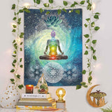 Panza de Perete sau Decor de perete cu sapte chakre pentru yoga, spiritualitate si meditatie