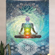 Ornament perete tip covor cu sapte chakre pentru yoga, spiritualitate si meditatie