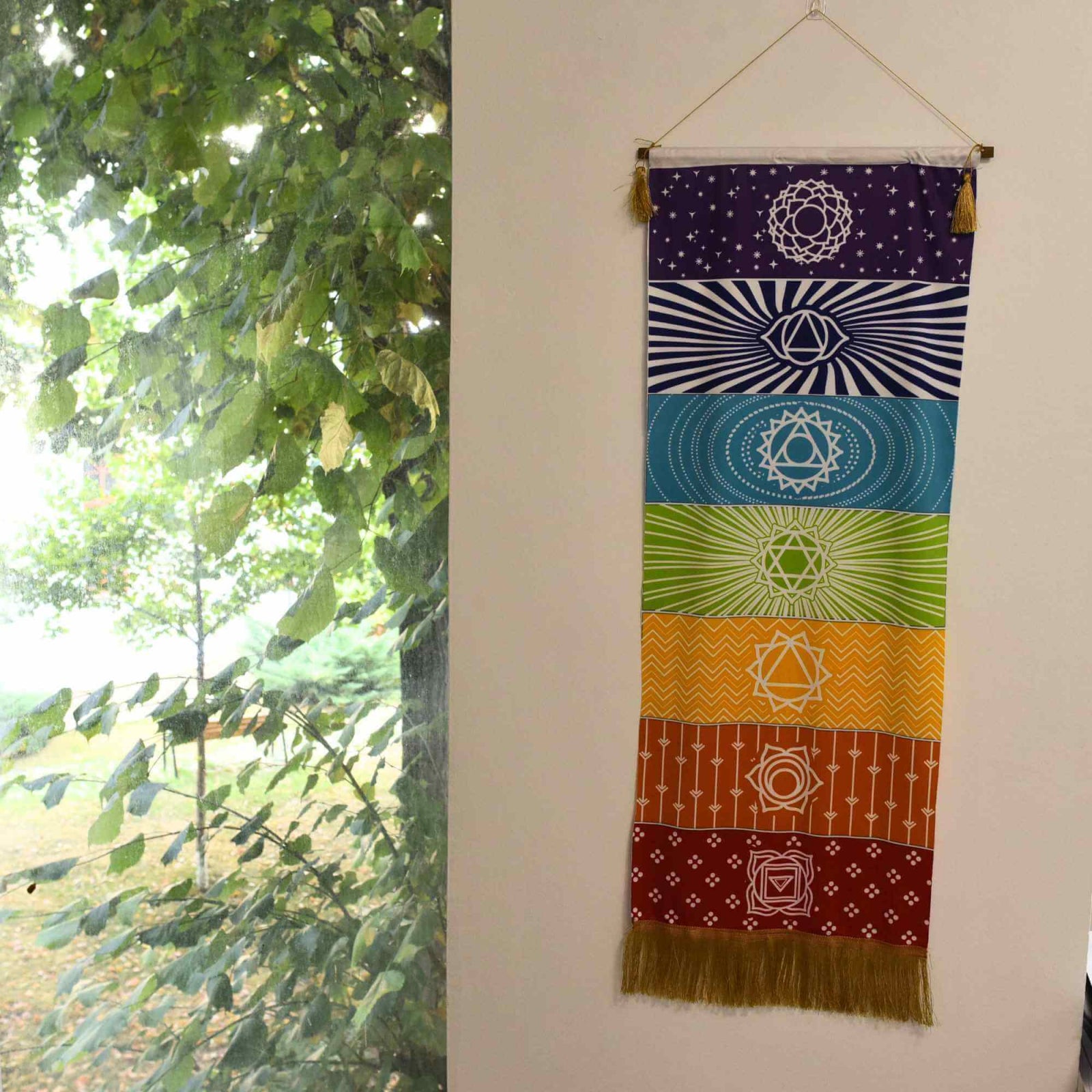 Tapiserie Chakra pentru Meditatie si Yoga cu Franjuri
