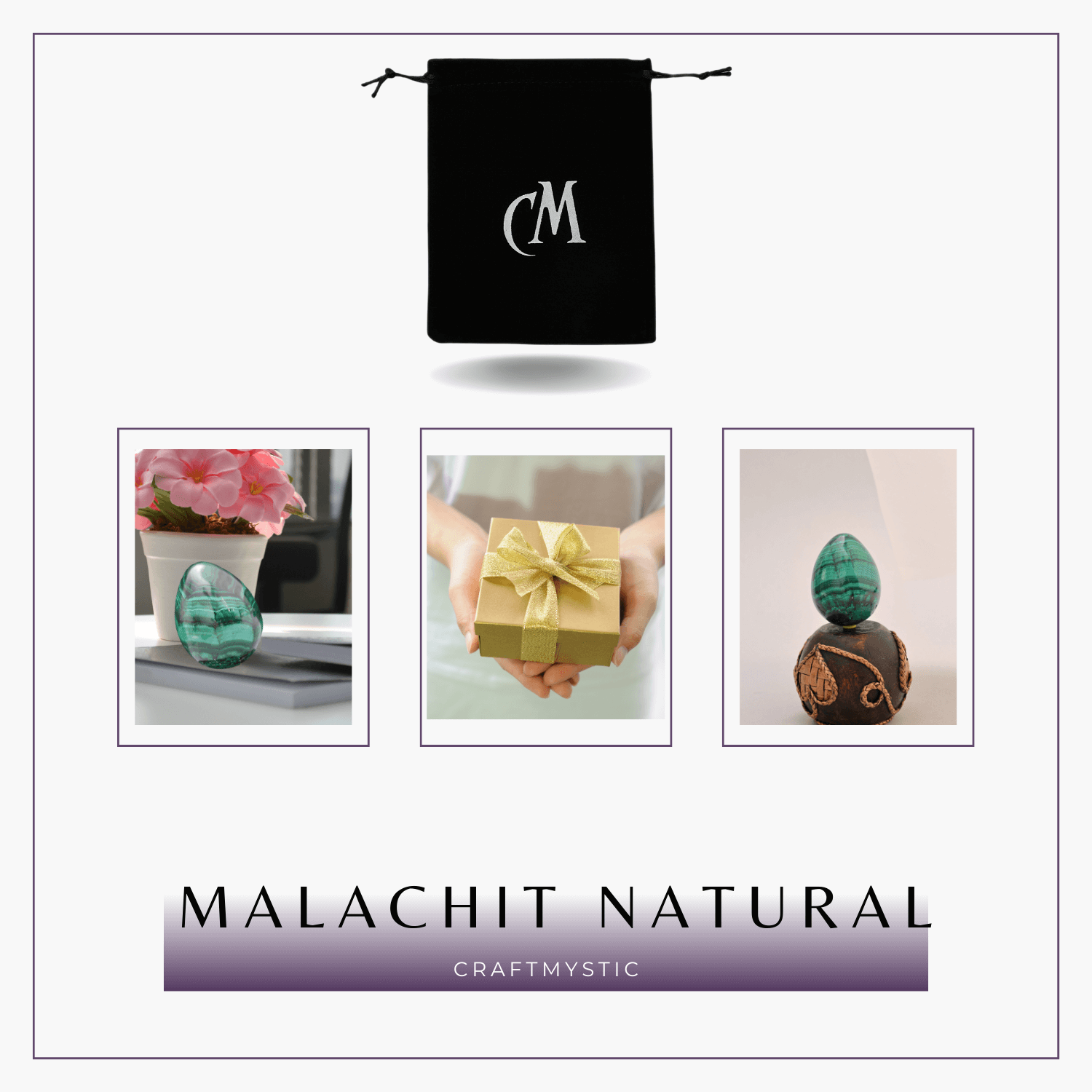 Ou din malachit natural 4-5 cm 100-150 grame