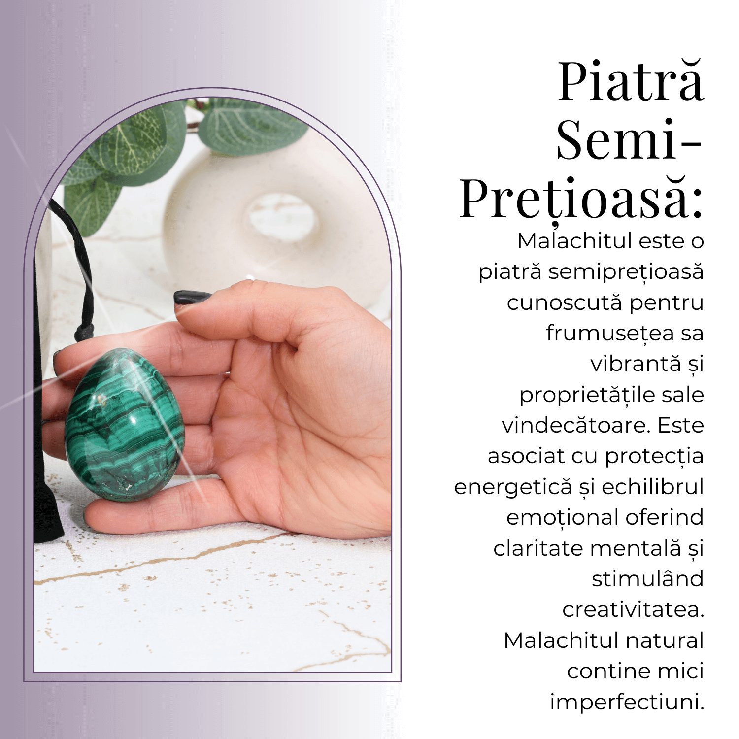 Ou din malachit natural 4-5 cm 100-150 grame