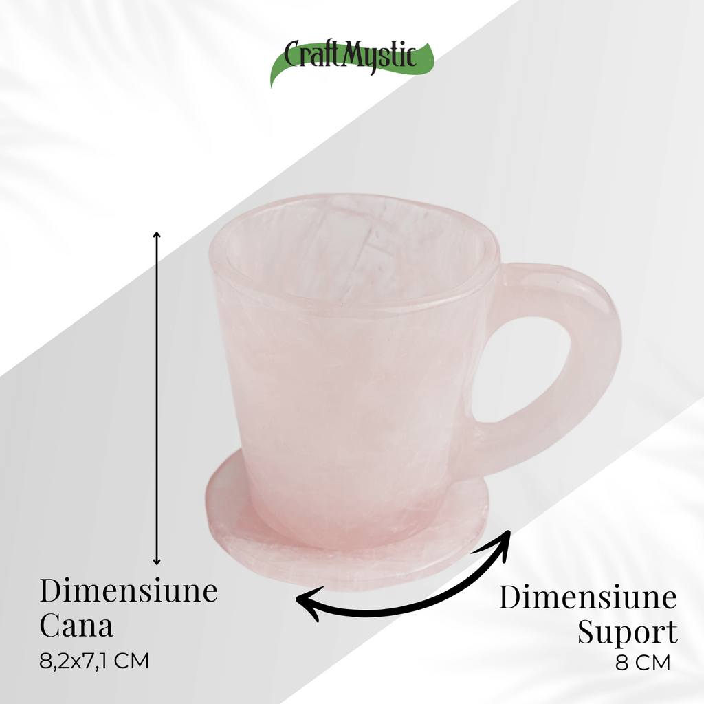Pocalul Iubirii – Cana din Cuart Roz si Suport din Cristal