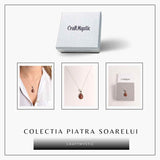 Colier cu Piatra Soarelui Strop de Ploaie, Argint 925, Energie Pozitiva