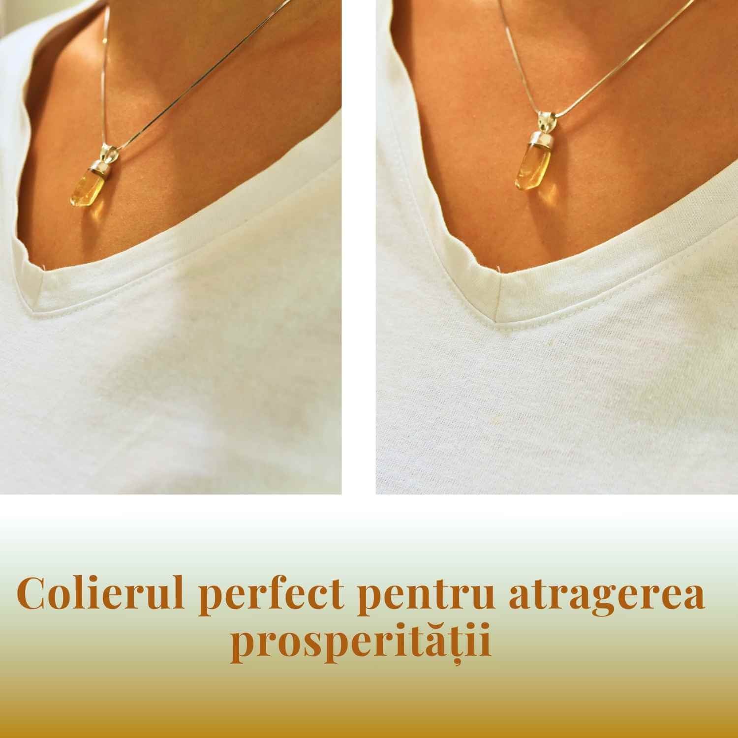 Pandantiv Argint cu Citrin - Energia si Stralucirea Naturii, 24mm