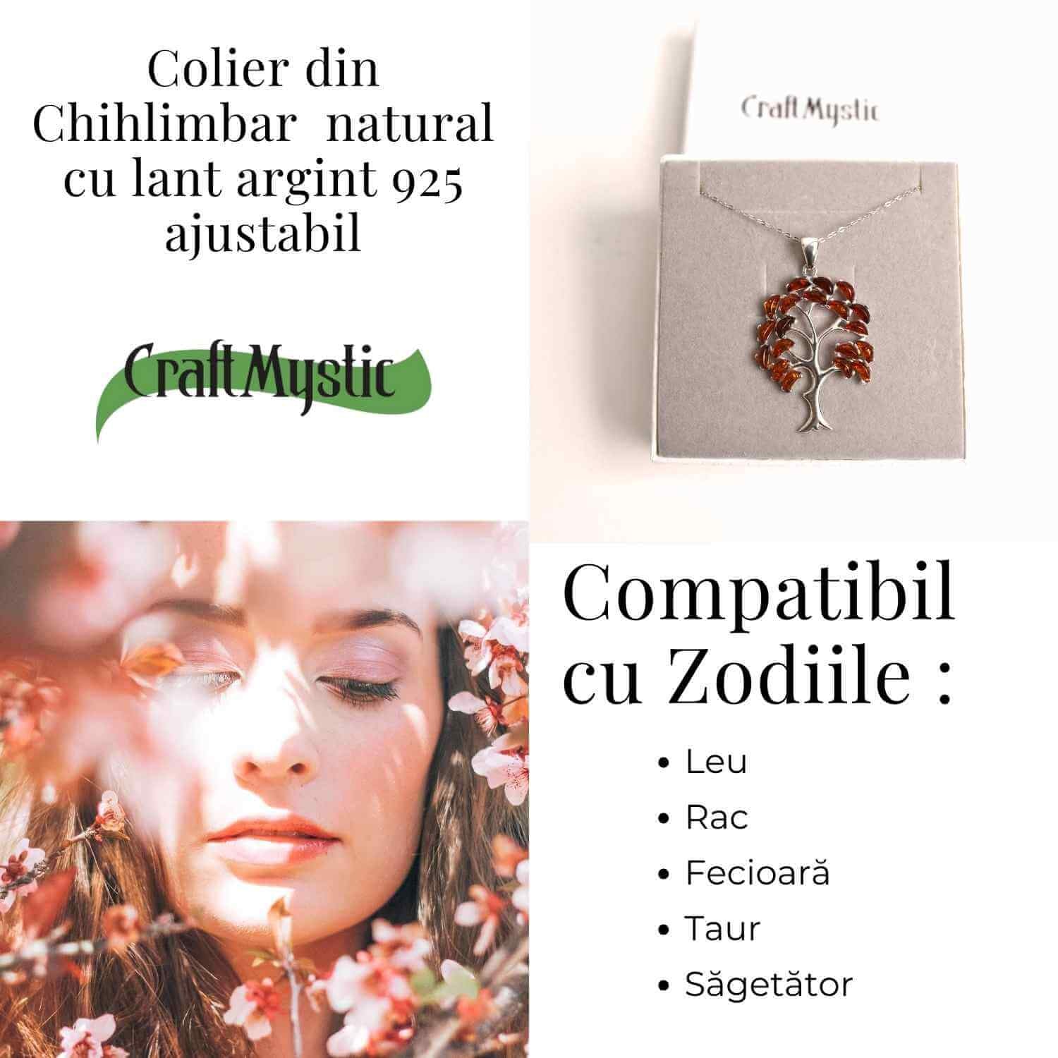 Colier argint 925 cu chihlimbar natural