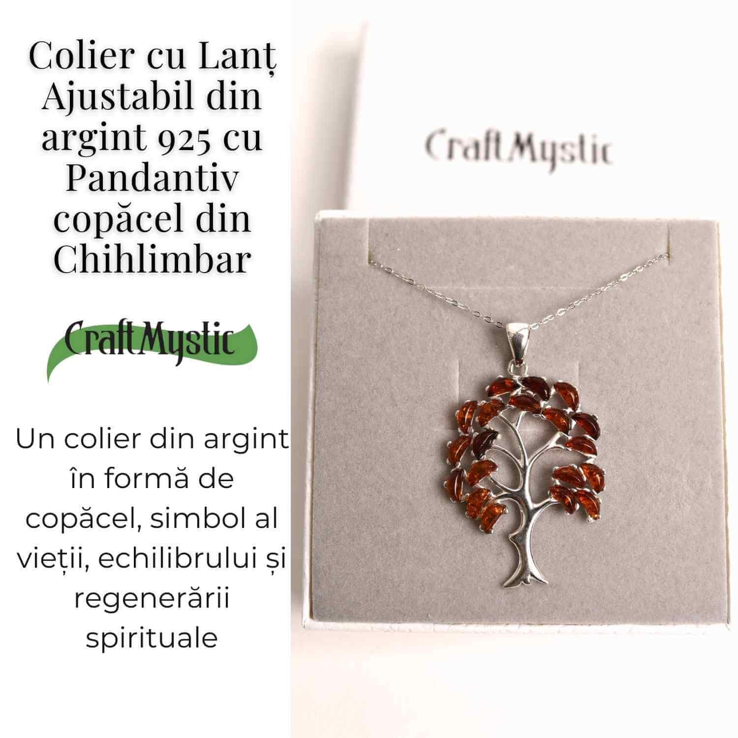 Colier argint 925 cu chihlimbar natural