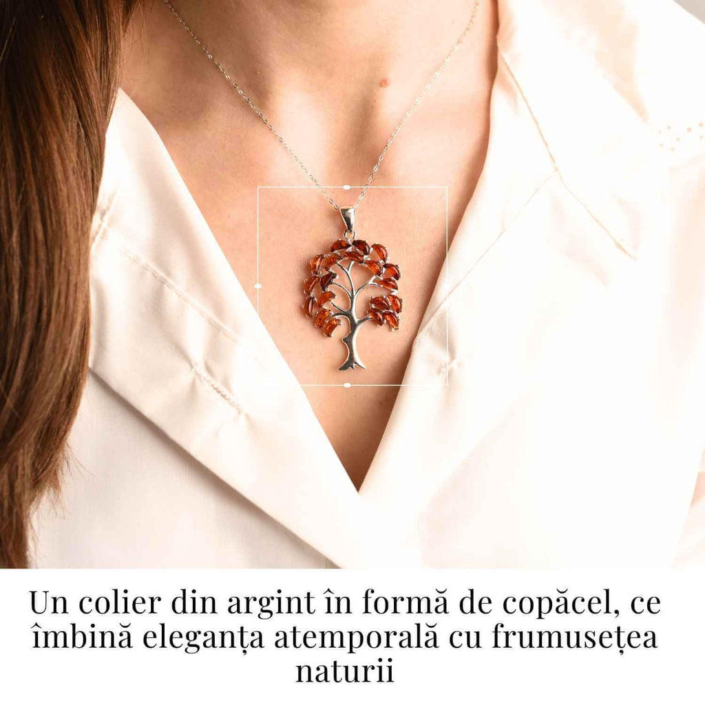 Colier argint 925 cu chihlimbar natural