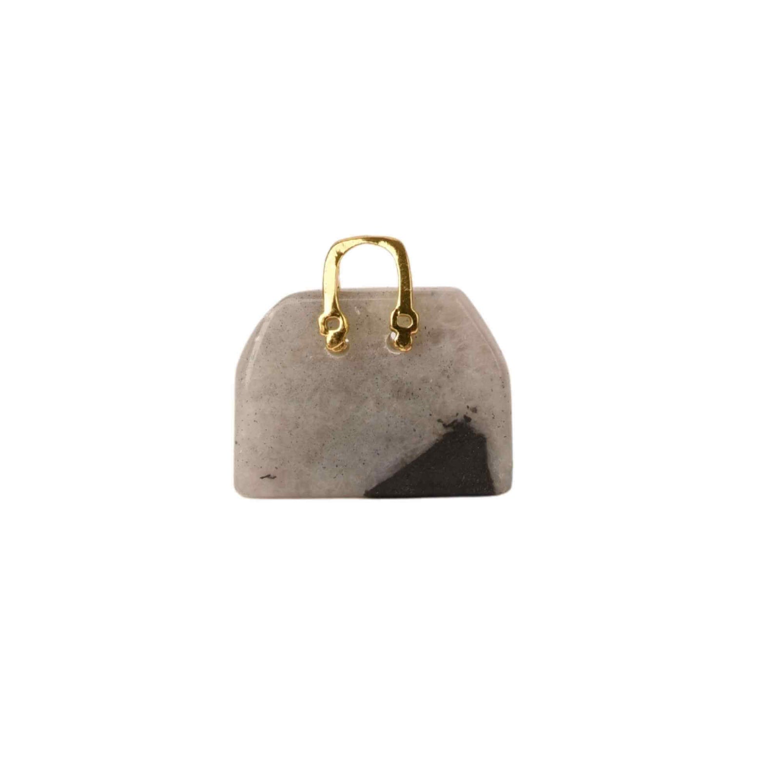 Pandantive 2.5 cm din piatra naturala, in forma de geanta - Accesorii din piatra pentru realizarea de bijuterii, cercei, colier
