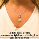 Colier argint 925 cu varf cuart lemurian natural, unic si energizant