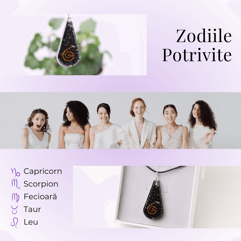 Pandantiv orgonic cu Turmalina Neagra in forma de Lacrima