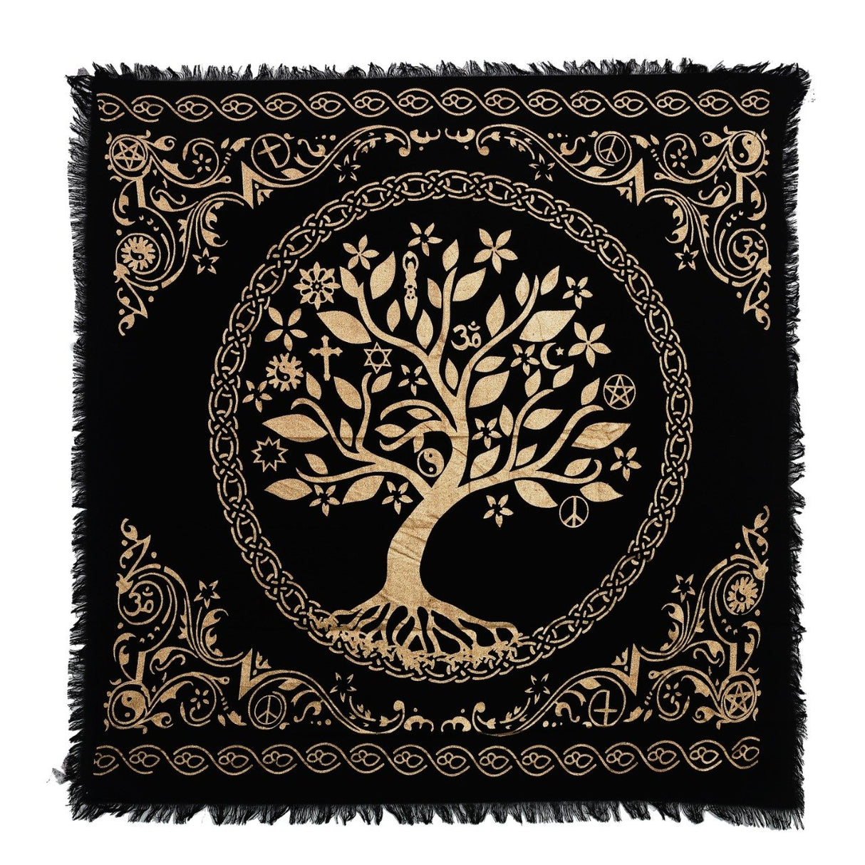 Panza Sacra pentru altar magic - Design Tree of Life Arborele Vietii - Vrajitorie Tarot Wiccani Spiritualitate - Copie - Copie